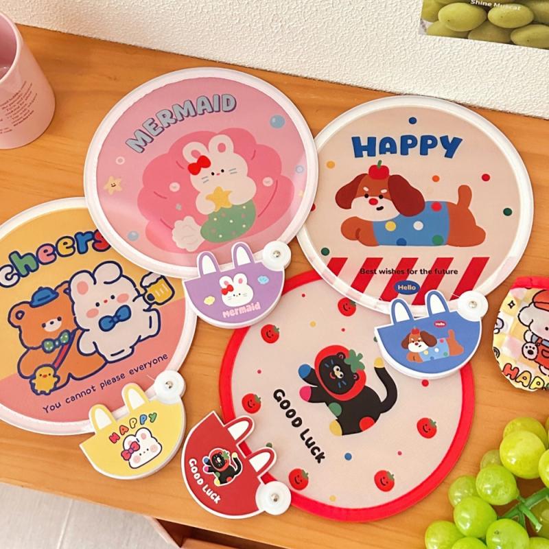 Niedlicher Cartoon Capybara Faltfächer Tragbarer Kleiner Fächer mit Griff Fächer Sommer Erfrischend Outdoor Mini Runder Fächer Studentengeschenk