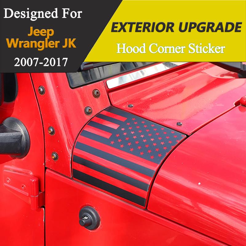 Front Engine Hood Wrap Angle Panel Decoration Decal Car Stickers for Jeep Wrangler JK 2007-2017 Car Styling Exterior Accessories