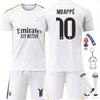 Kinder Mbappé 10# Voetbalshirt Set Wit Polyester Cadeau Inbegrepen