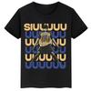 Stylish Black Cristiano Ronaldo "Siuuu" Goal Celebration Football Graphic Casual Cotton Short-Sleeve T-Shirt