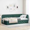 Corner Bed Frame Dark Green 90 X 190 Cm Velvet