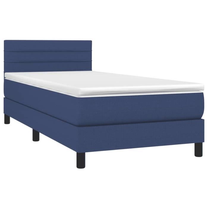3140095 vidaXL Divan Bed with Mattress Blue 80x200 Cm Fabric