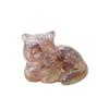 Cat Mini Figurine Resin Craft Home Office Desk Decor With Natural Crystal For Gift Giving