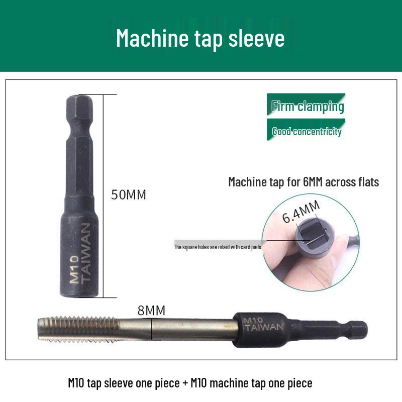 Hex Shank Tapping Chuck Conversion Head with Tap Extension Rod