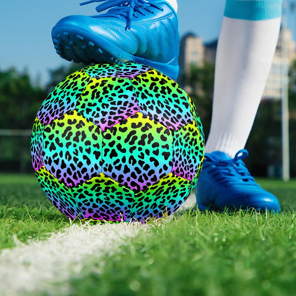 Dazzling colors Indoor Soccer Ball Colorful Machine Stitched PVC Size 5 Team Training Competition Ready Durable High-Bounce Cool Sports Gift