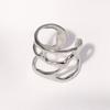 LATS Stainless Steel Lava Irregular Hollow  Ring for Women Metal Texture Waterproof Daily Simple Stylish Golden Rings Jewelry