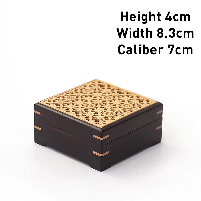 Chinese Style Purple Sandalwood Square Incense Burner Plate, Creative Home Living Room Supplies, Small Aromatherapy Furnace, 1Pc