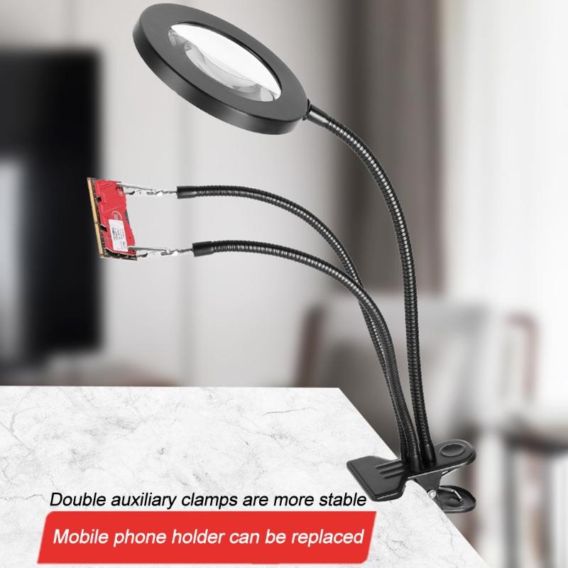 10X LED Magnifying Lamp 360°Flexible Adjustable Gooseneck Magnifier Light for Reading Craft Close Work