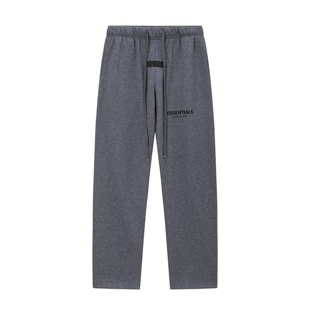 Trendiger schwarzer FOG Essentials Kapuzenpullover mit Buchstaben-Flockdruck