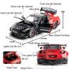 1:24 Scale Alloy Diecast Gtr Cars Models Toys Pull Back Miniature Sports Car With Light Sound Vehicles For Boys Birthday Gifts