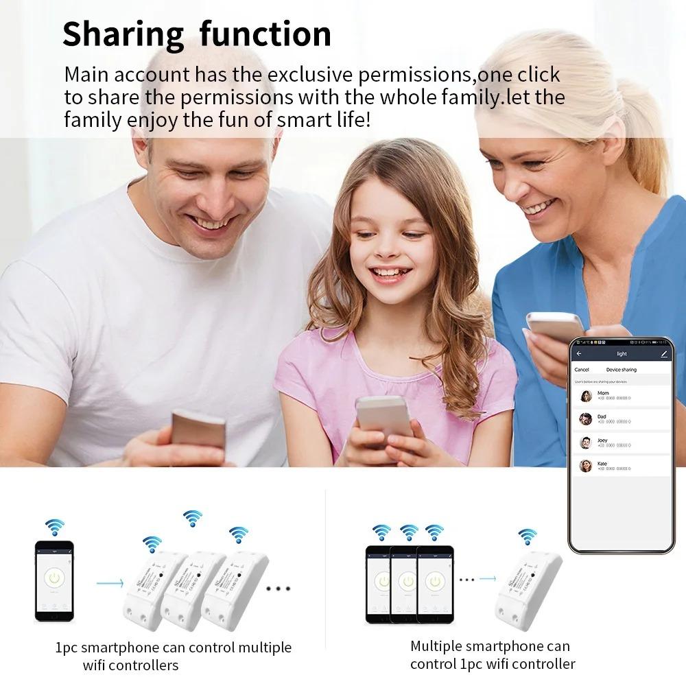 Melery Drahtloser WLAN Smart Schalter Leistungsschalter LED Licht Controller Modul Sprachfernbedienung durch Alexa Google Home Smartlife Tuya APP