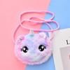 Cute Unicorn Plush Crossbody Bag Corduroy Square Phone Purse Cartoon Mini Shoulder Bag For Women Girls