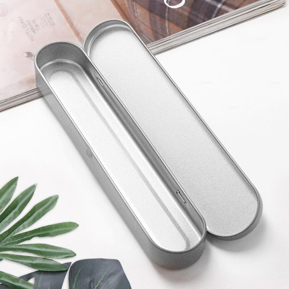 Rectangular Pen Box with Sponge Lining Pencil Case Portable Tin Box  Home Storage