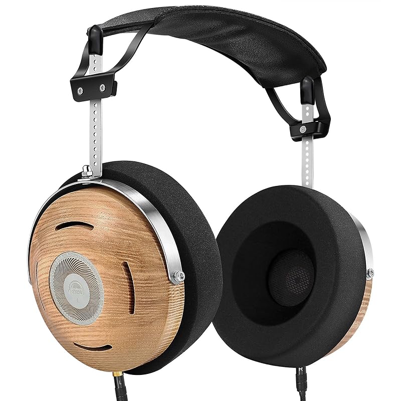 

okcsc Ash headphone wired semi-open type wood housing 50mm driver unit detachable cable for PC Compatible with PC/smartphone 3.5mm