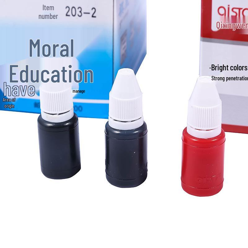 Qixing 10ml Automatic Stamp Ink Pad for Accounting and Teaching - Red, Blue, Black Ink