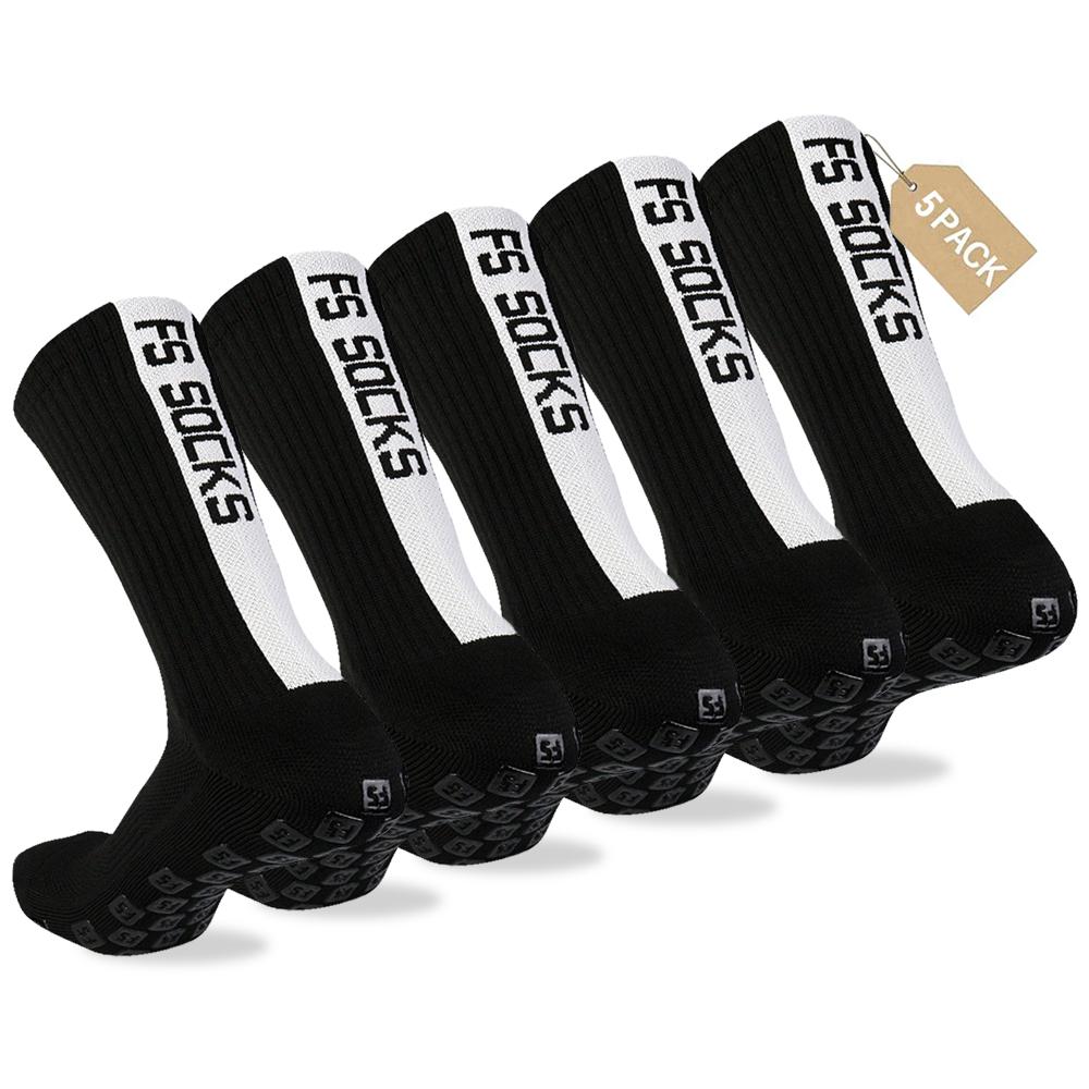 5 Pairs Non Slip Sport Soccer Socks Anti Slip Football Grip Socks for Football Basketball