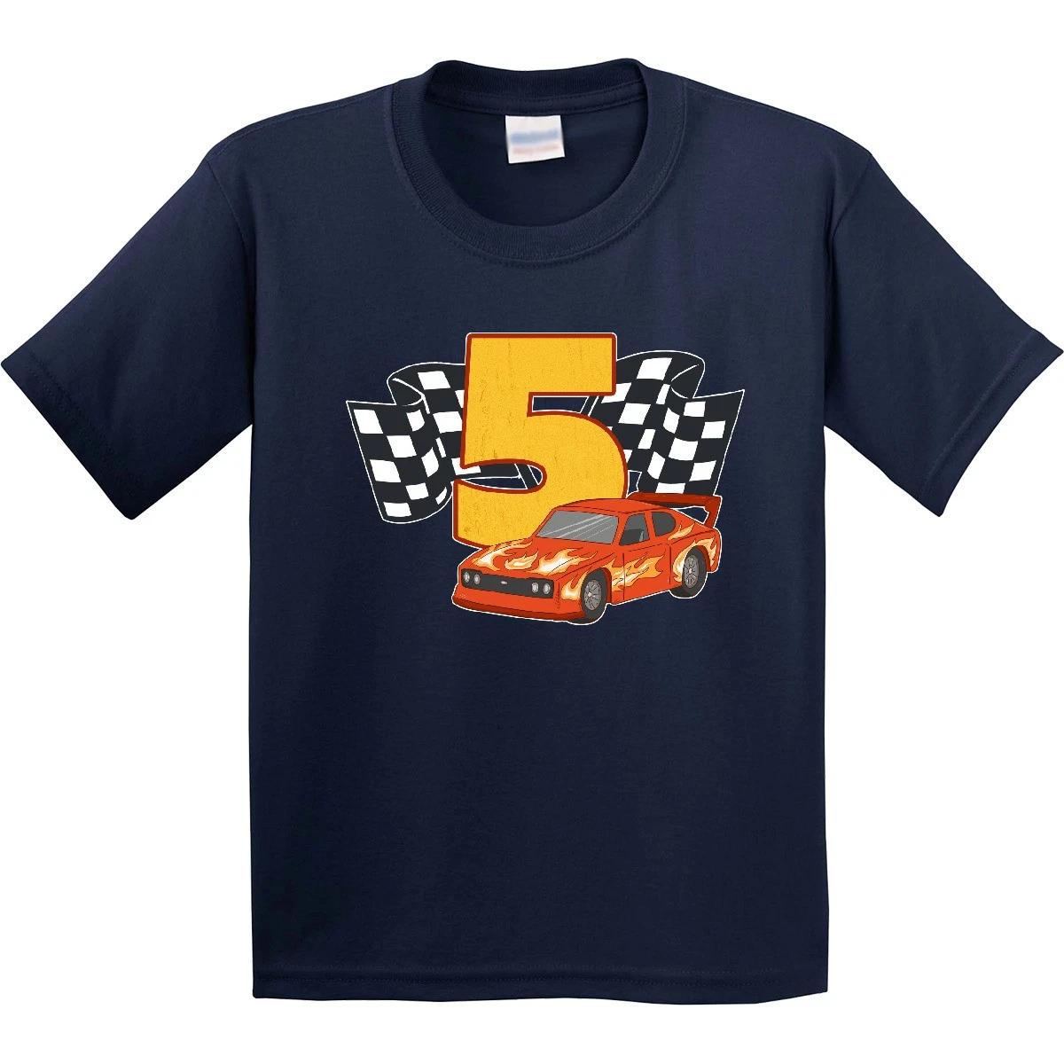 

Inktastic Number Five Race Car Youth kids boys T-Shirt 5th Year Old Racer Lover Day Toy 140