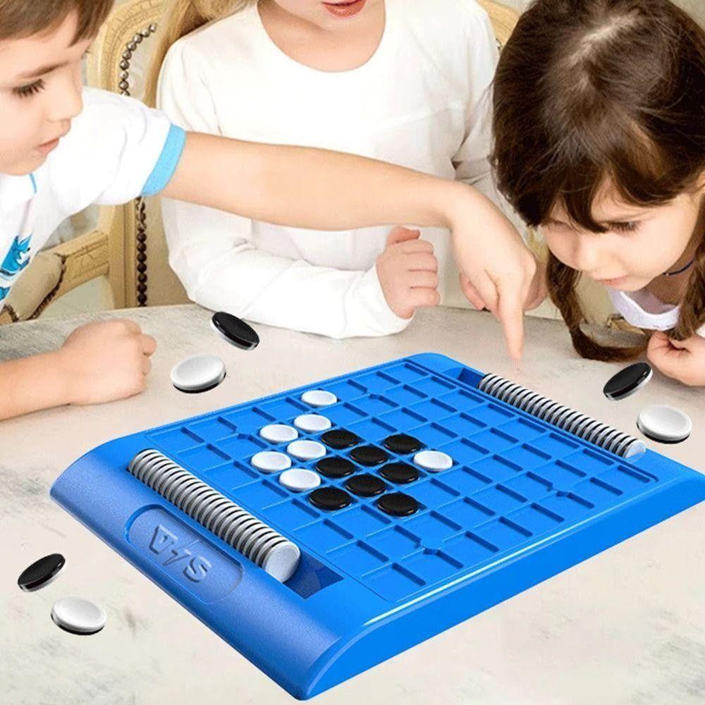 Interactive Touch Flip Black and White Chess Funny Design with Storage Bag Tabletop Board Games Thinking Reasoning Toy