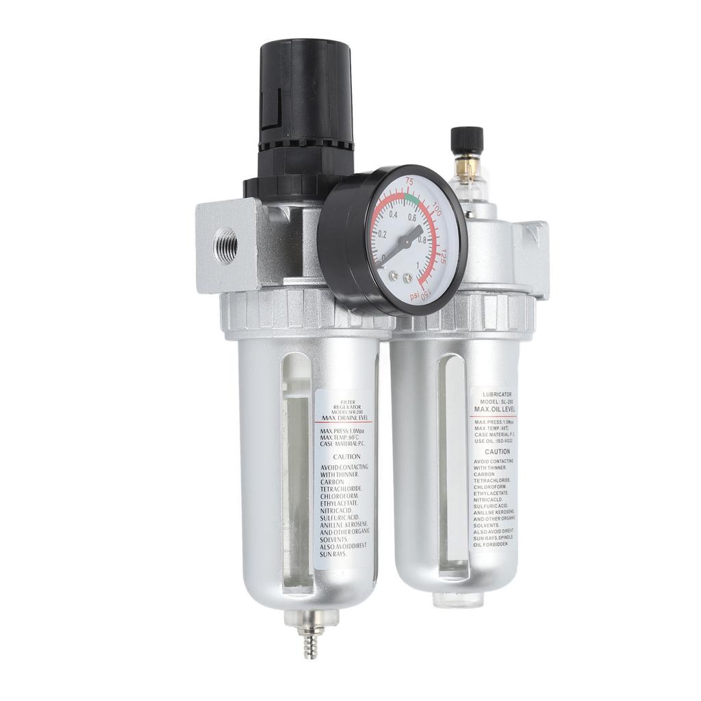  Filter Pressure Regulator 1/4 Inch Aluminum Alloy PC and Plastic Compressed  Filter