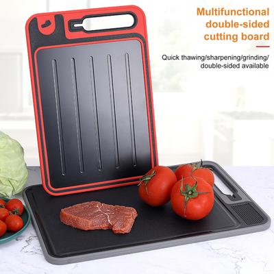 Rozmrazovací podložka a krájecí prkénko 4 v 1, oboustranný protiskluzový rozmrazovací podnos pro mlýnek na maso, ořezávátko, rozmrazovací deska na steaky