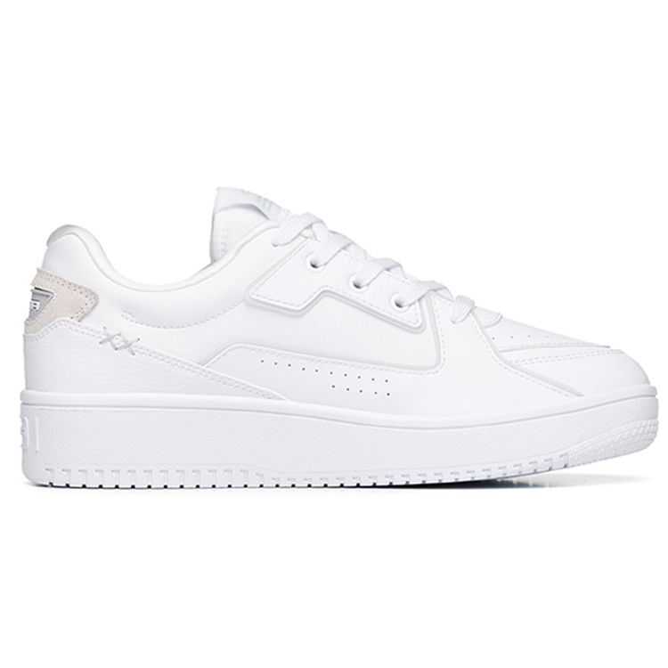 Anta Lifestyle Series Thick Sole Non-Slip Low-Top Skate Shoes Men Sneakers White Silver 912218066-2