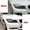 For BMW 3-Series E90 E91 320I 330I 2005-2012 Front Headlight Cover Garnish Strip Eyebrow Cover Trim Sticker Glossy Black