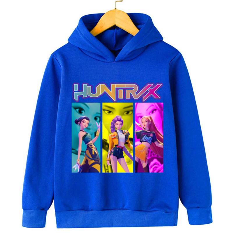 Kpop Demon Hunters Hoodies Höst Vinter Tryck Varm Bekväm Trendig Barn Huva