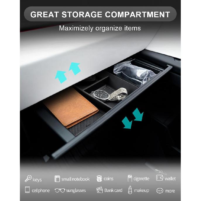 CDEFG Compatible with 2024 Tesla Cybertruck Center Console Organizer Tray for 2024 2025 Tesla Cybertruck Accessories Middle Console Organizer