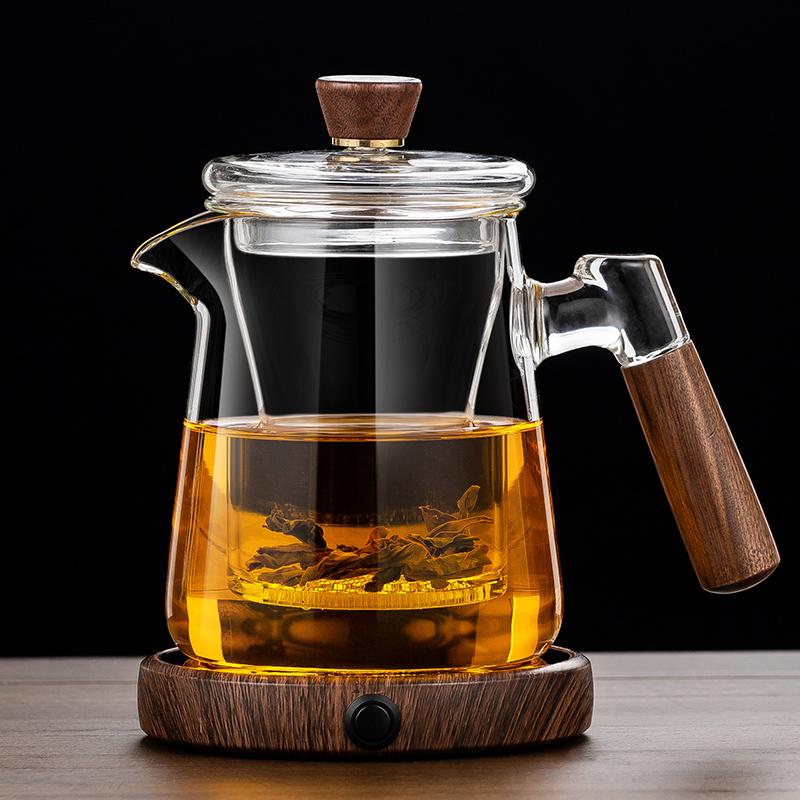 2025 Thickened Glass Tea Infuser Pot - Heat-Resistant Tea Brewer with Water Separation for Home or Office