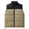 Vest Men's Loose Casual Waistcoat Autumn and Winter Stand-up Collar Thickened Jacket Men's Color Matching Warm Windproof Jacket Men's