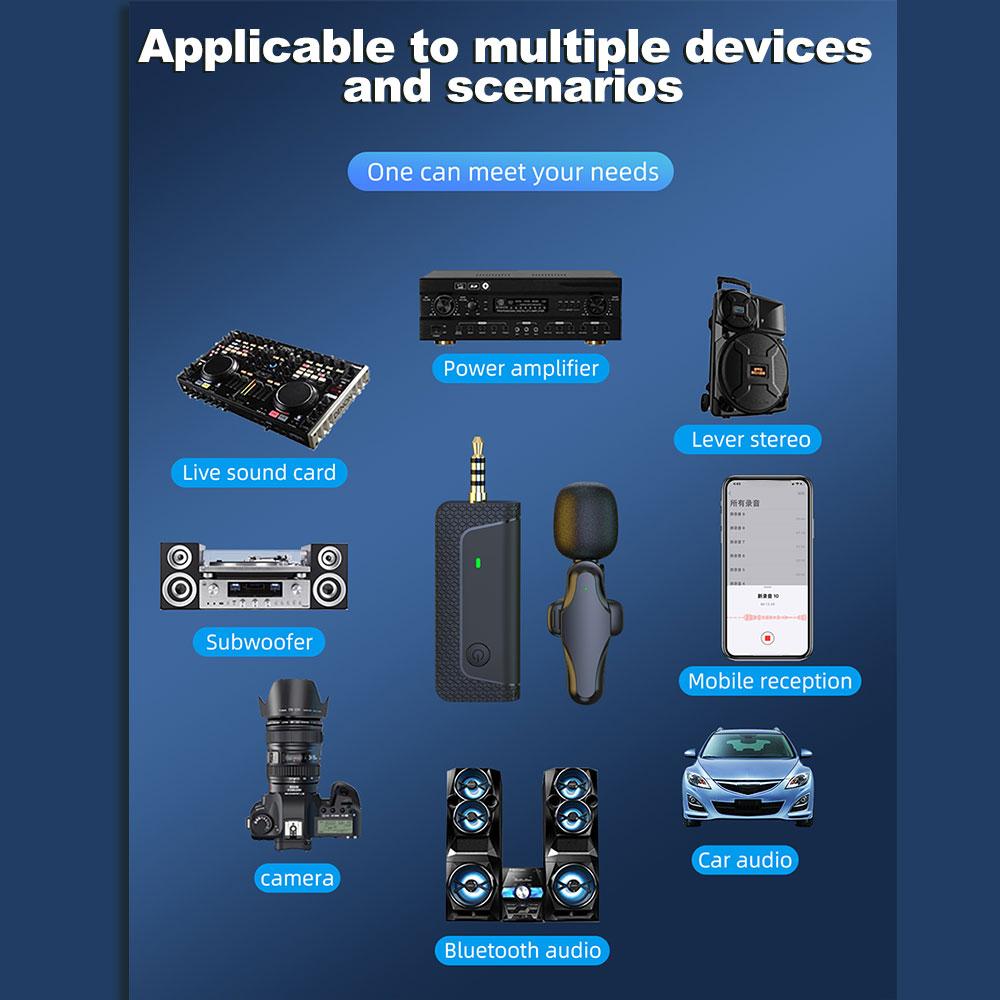 Professional Wireless Lavalier Bluetooth Mini Microphone For iPhone iPad Android Live Broadcast Gaming Recording Interview Vlog