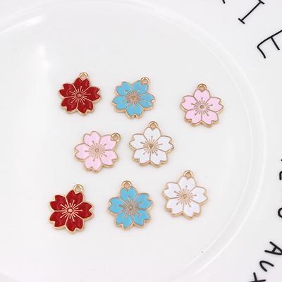 DIY Korean Version Multi-color Small Flower Drop Oil Alloy Cute Earrings Bracelet Pendant Material