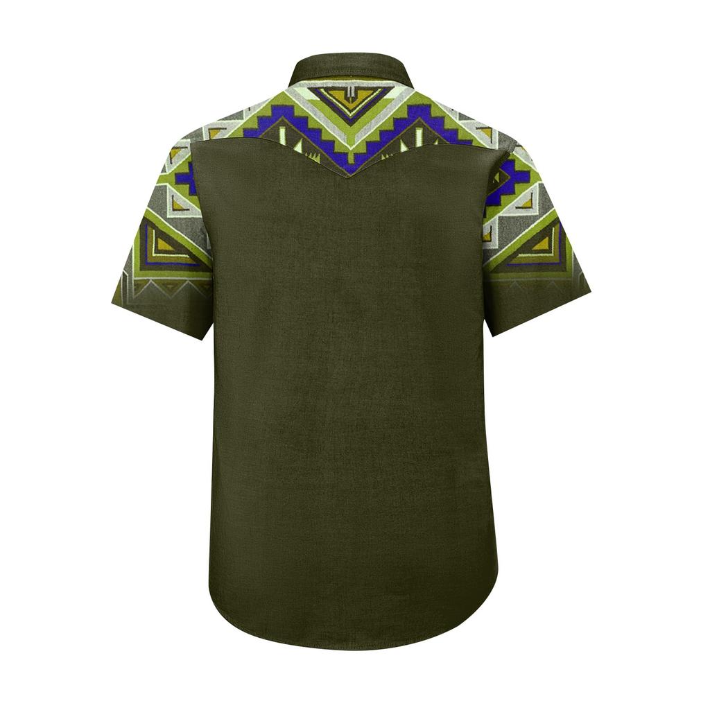 Men'S Fashionable Lapel And Shoulder Length Short Sleeved Casual Top