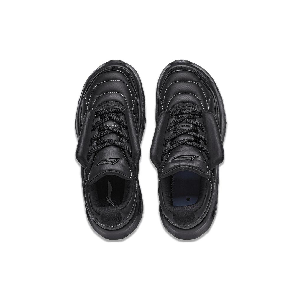 New LiNing Puff Platform Anti Slip Wear Resistant Low Top Casual Shoes Women's Black AZGT072-3
