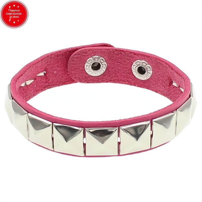 Brățară Stil Punk Anii '90 Personalitate Piele PU Trei Rânduri Țepi Pătrate Brățări Bangle 2024 Bijuterii de Petrecere Cadou