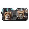 Dog Pattern Car Front Heat Shield Corgi Dog Print Creative Sun Visor