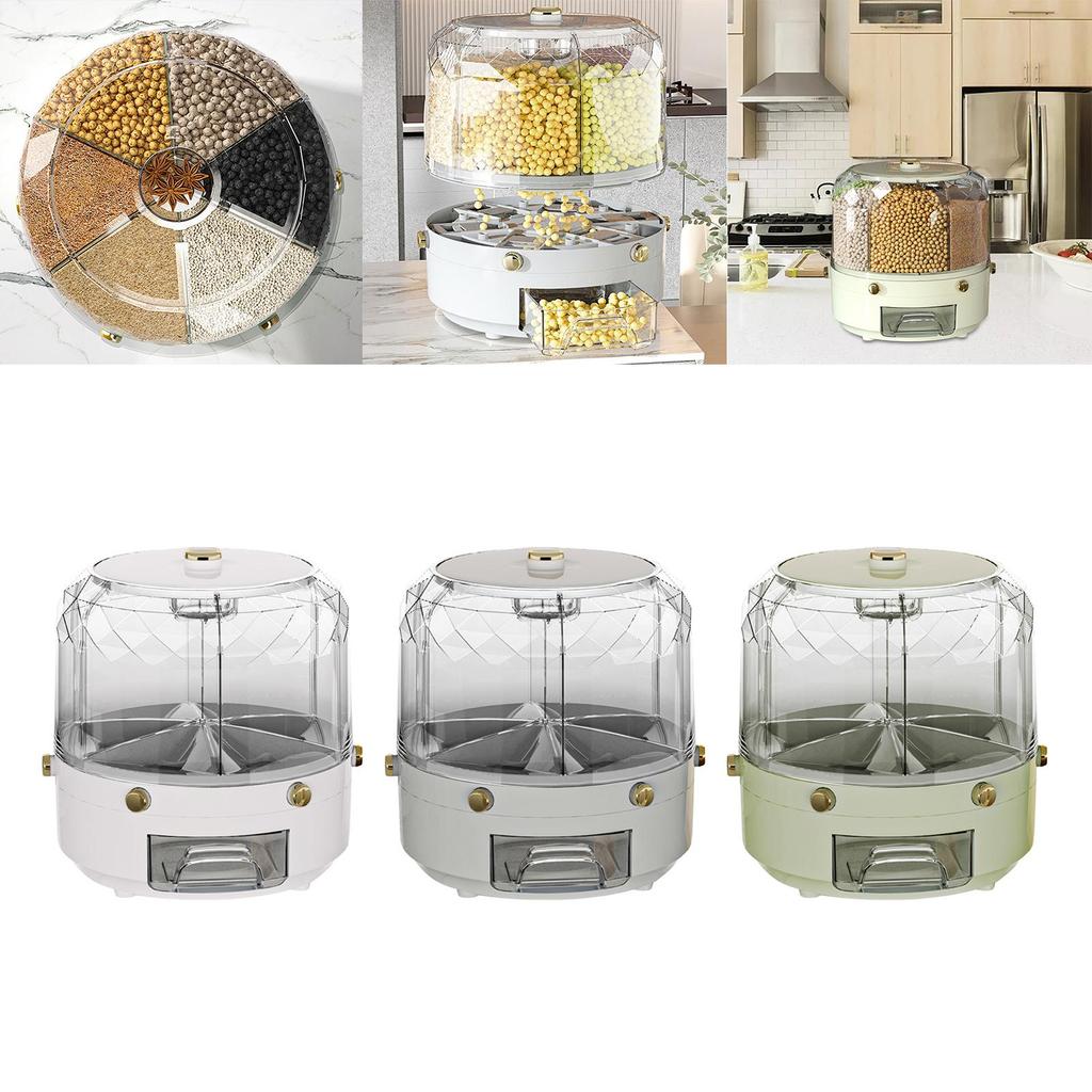 Cereal Dispenser Container Top Pantry Oatmeal Food Storage Organizer White