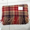 New dry rose pink plaid scarf female Korean atmosphere warm winter white soft fringed shawl scarf tide