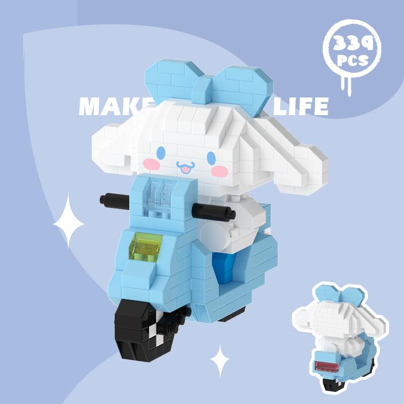 Cartoon Anime  Blocks Kuromi My Melody Cinnamoroll Mouse Building Blocks Doll Toy Kids Birthday Gift