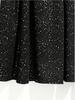 Women's Elegant Starry Sky Sequin Skirt - Spring/Summer Slimming Black Midi