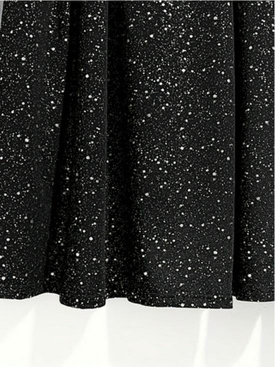 Women's Elegant Starry Sky Sequin Skirt - Spring/Summer Slimming Black Midi
