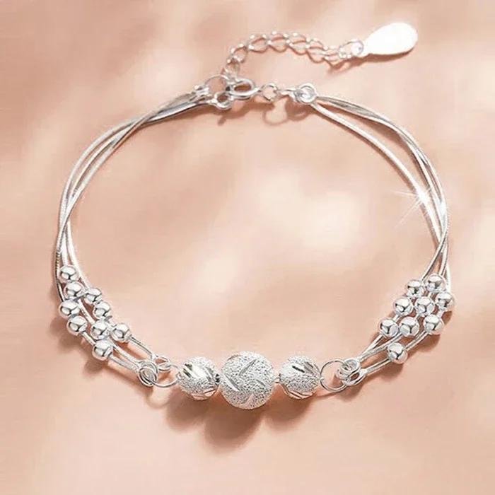 925 Silver Flower Bracelet For Women Original Texture Adjustable Solid Bracelets Light Luxury Party Jewelry