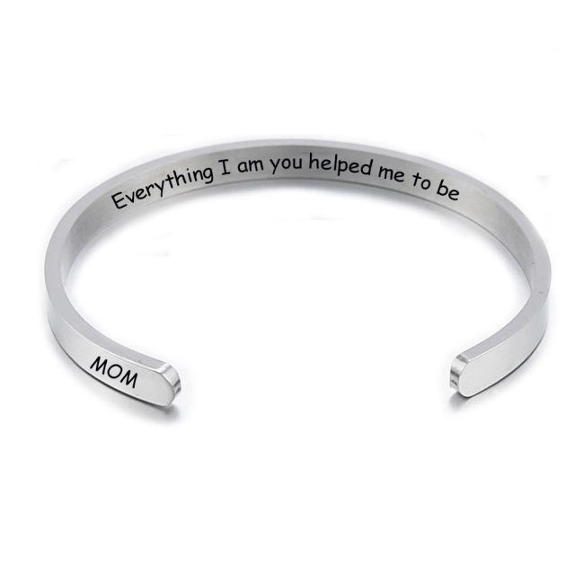 Brățară din oțel titan Brățară cu frază personalizată Brățară sculptată Zi de naștere Absolvire Cadou prietenie Suvenir pentru femei