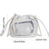 Cute Handbag Transparent Pocket Itabag Shoulder Bag Purse Drawstring Bucket Bag Solid Color Korean Style Crossbody Bag Student