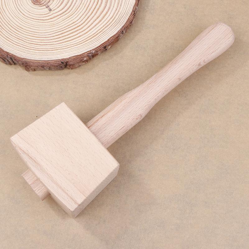 DIY Leder Buche Massivholzbearbeitungshammer Zimmermann Holzbearbeitungshammer Holzhammer Handbetriebene Werkzeuge