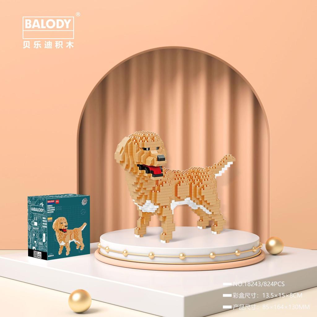 Kawaii Pet Building Blocks Doberman Shiba Inu Poodle Mike Dog Mini Bricks Cat Figure Husky Schnauzer Model Toys For Kids Gift