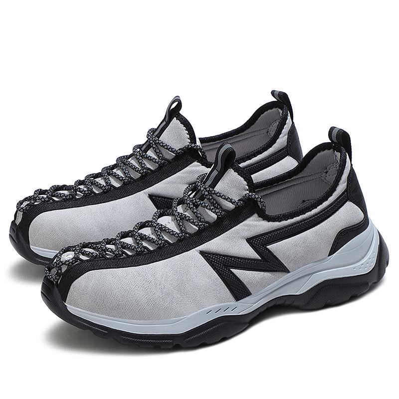 

2024 spring and autumn sports shoes casual shoes outdoor work tooling shoes labor insurance shoes men s outdoor loading and unloading men s shoes 45 светло-серый