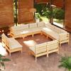 Day and Night - Day and Night Garden Furniture 11 Pieces and Cushions Solid Cream Pine Wood