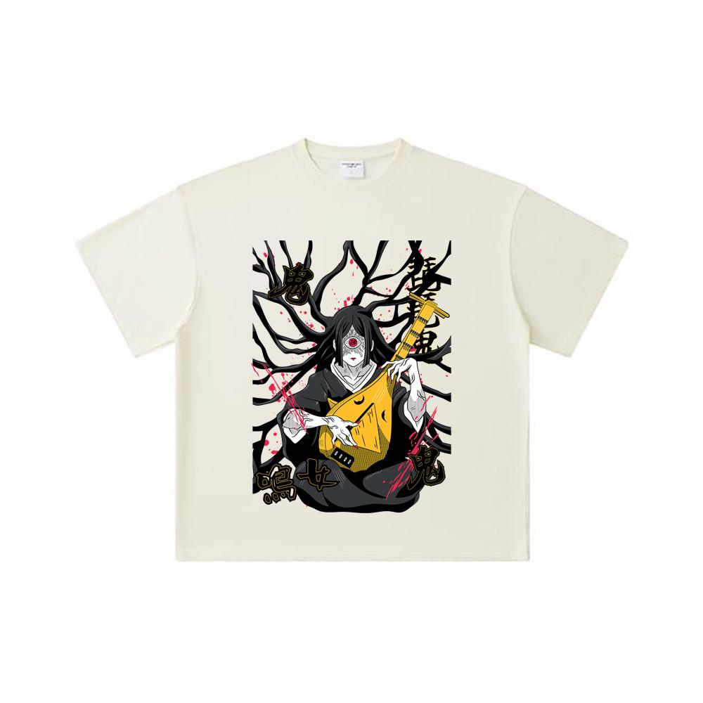 

Хлопковая футболка унисекс плотностью 260 г/м², двойная пряжа, 32 счет, 100% хлопок, с принтом Накиме из Demon Slayer V54 S абрикосовый
