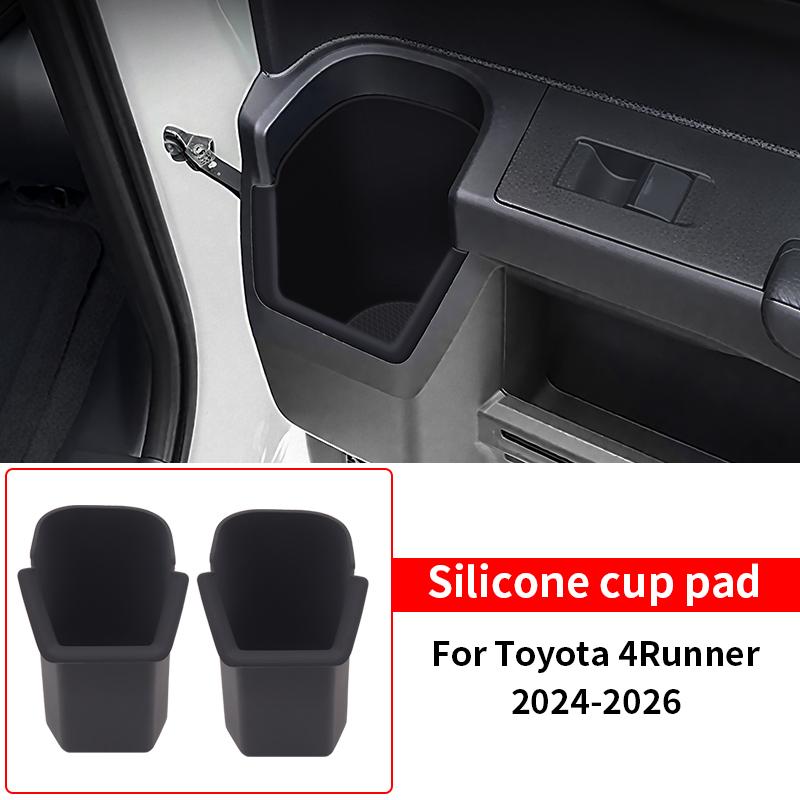 For 2024-2026 Toyota 4Runner Second Row Car Door Silicone Coaster Interior Upgraded Accessories